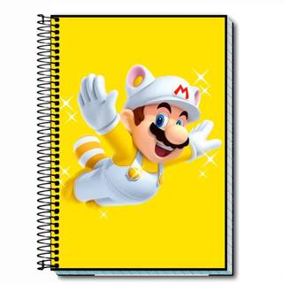 Caderno Escolar Universitário super mario Capa Dura Personalizado , capa dura com espiral , 01 a 20 Matérias , capa 2026