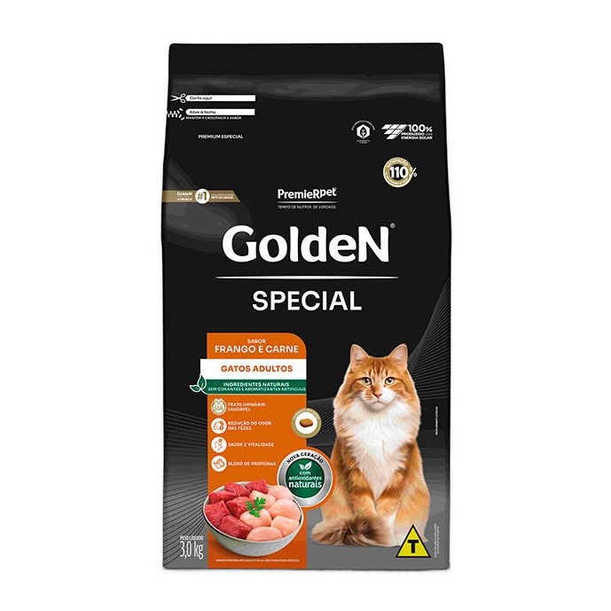 Ração Golden Special Gatos Adultos Sabor Frango E Carne 10,1 kg