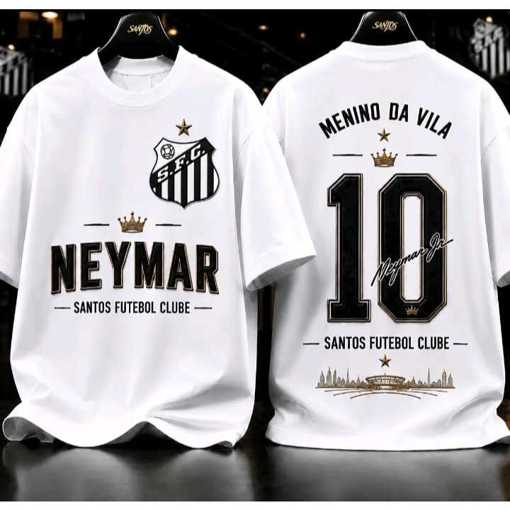 Camiseta Neymar Santos 100% algodão Oversized Masculina Feminina Promocao!