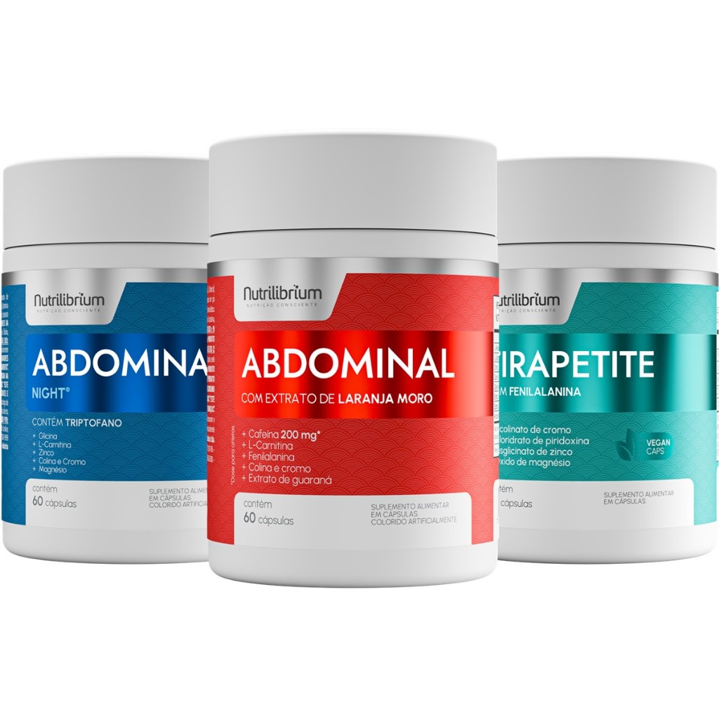 Kit Abdominal Dia & Noite + Tirapetite 60 Caps Nutrilibrium