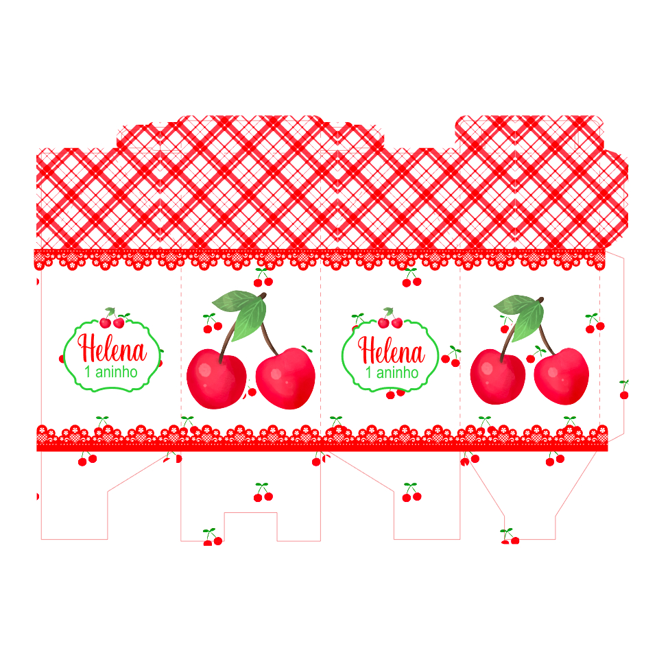 Kit Caixinhas Personalizadas Cerejinha/Mimos, caixinha, infantil, decoração, aniversário,lembrancinha