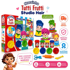 Kit Massinha Studio Hair Tutti Frutti Salão De Beleza C/ 4 Bonequinhos - Super Toys
