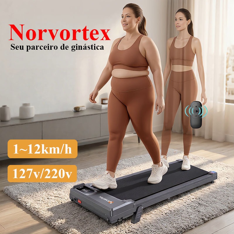 Norvortex Esteira Ergométrica Elétrica 2.5HP 12km/h Dobravel Silenciosa Amortecimento