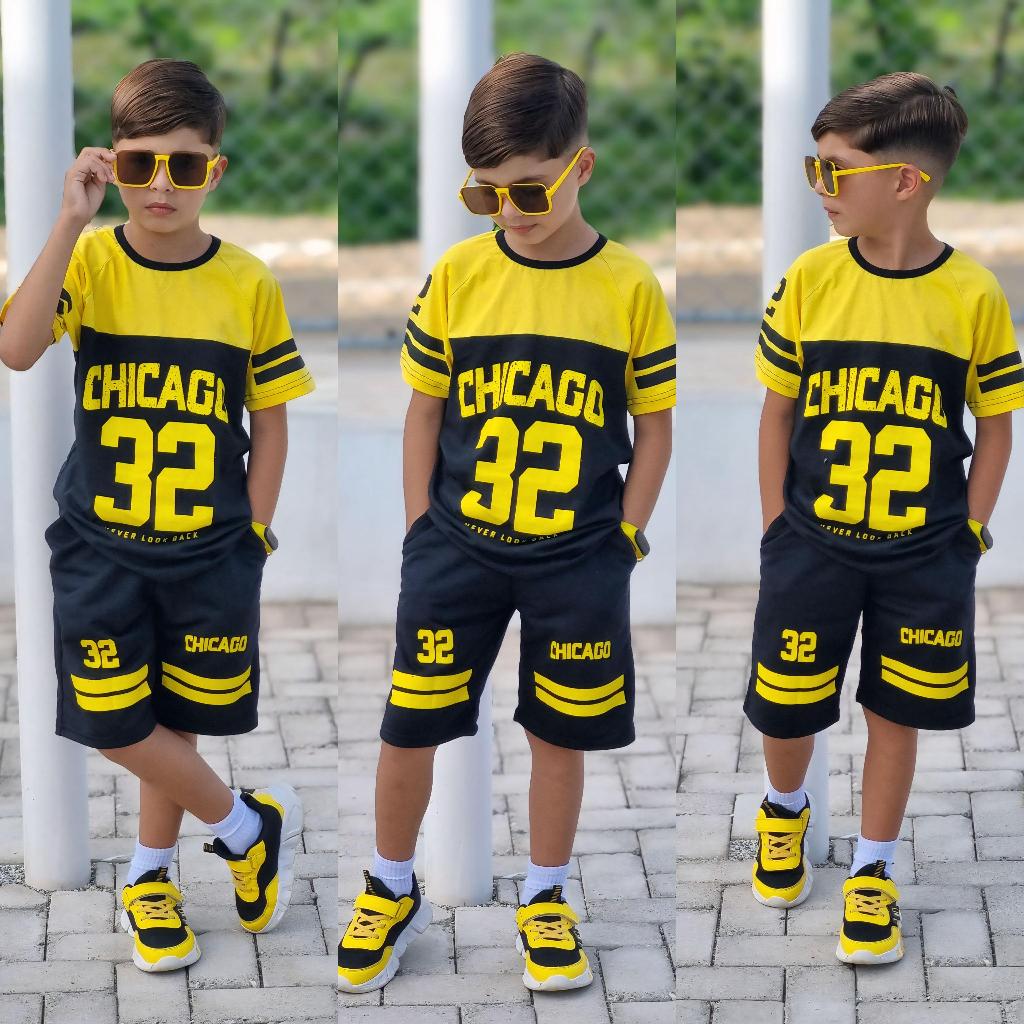 Conjunto Infantil Masculino Camisa e Bermuda Moletinho Verao 2 a 14 anos — imagem 2 de 2