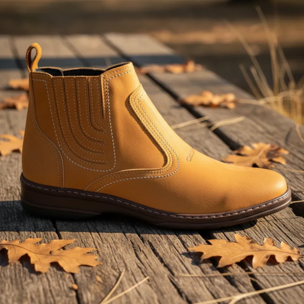 Bota Country Casual Social Masculina Botina Couro Nobuck Linha Trabalho Serviço Passeio Forte 2520