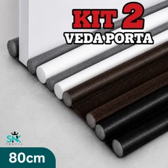 Kit 2 Veda Porta Proteção Protetor de Porta Rolinho Impermeável Duplo 80cm Comprimento Ajustavel