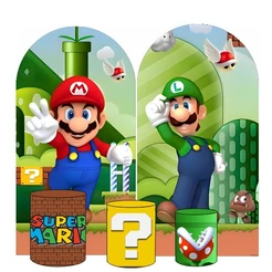 KIT PAINEL PARA FESTAS TEMA SUPER MARIO BROSS E LUIGI - 2 ROMANOS + 3 CILINDROS