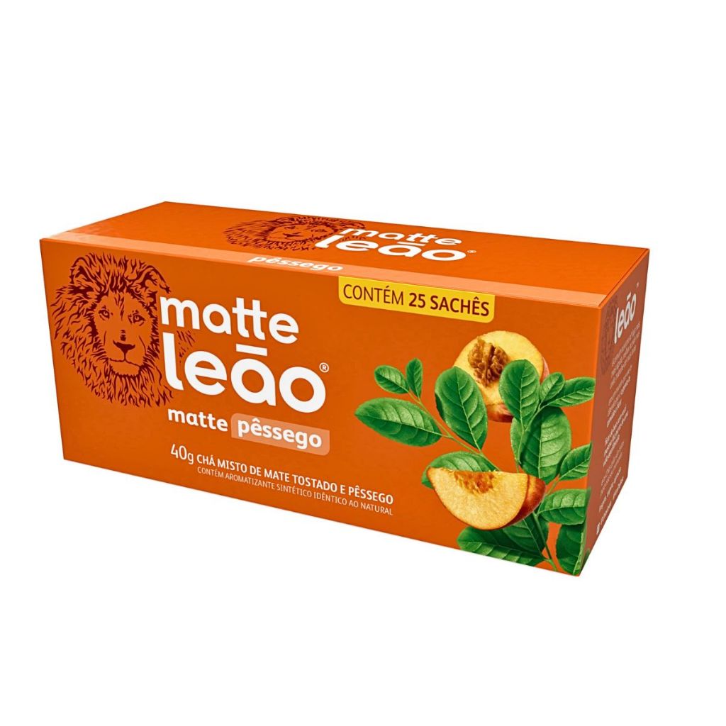 Chá Matte Pessego Leão 25 Sachês