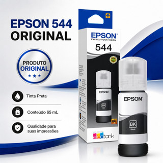 Tinta Epson Preto 65ml para Impressoras EcoTank T544 - Alta Qualidade