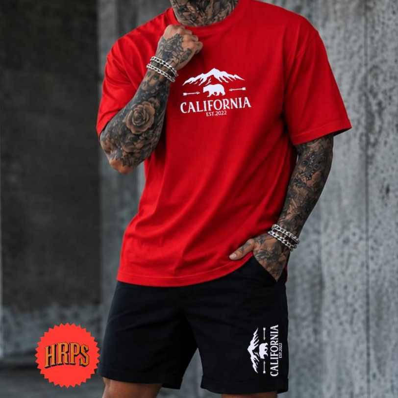 CONJUNTO VERÃO MASCULINO CAMISETA ESTILOSA ALGODÃO SHORT TACTEL COM BOLSOS PROMOÇÃO