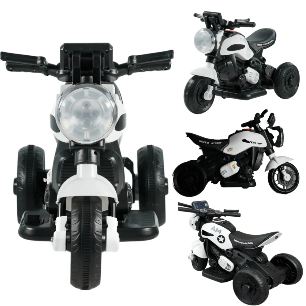 Motinha Eletrica Infantil 6V Zippy Toys Musicas e Luzes Triciclo Grande