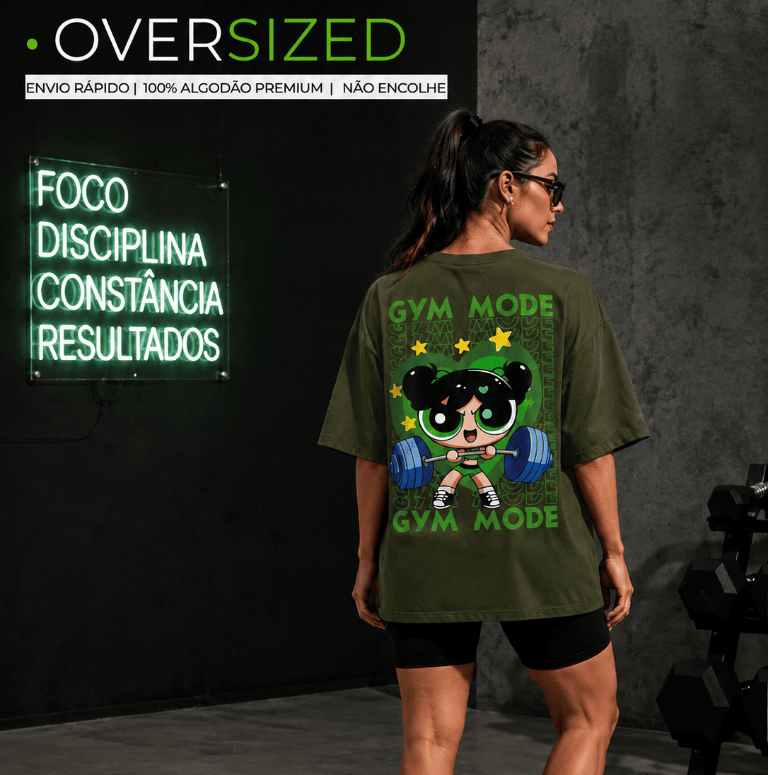 Camiseta Oversized Feminina Premium Treino 100% Algodão Poderosas