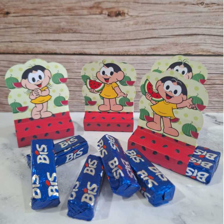 20 PORTA BIS DUPLO PERSONALIZADO MAGALI/LEMBRANCINHA ANIVERSÁRIO INFANTIL/KIT FESTA/PORTA CHOCOLATE BIS