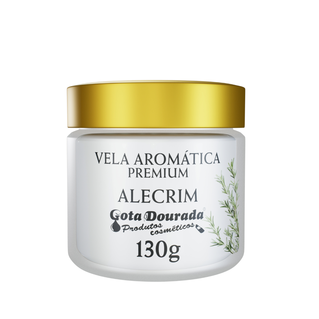 Vela Aromática Premium 130g - Ambiente Fresco e revigorante - Alecrim