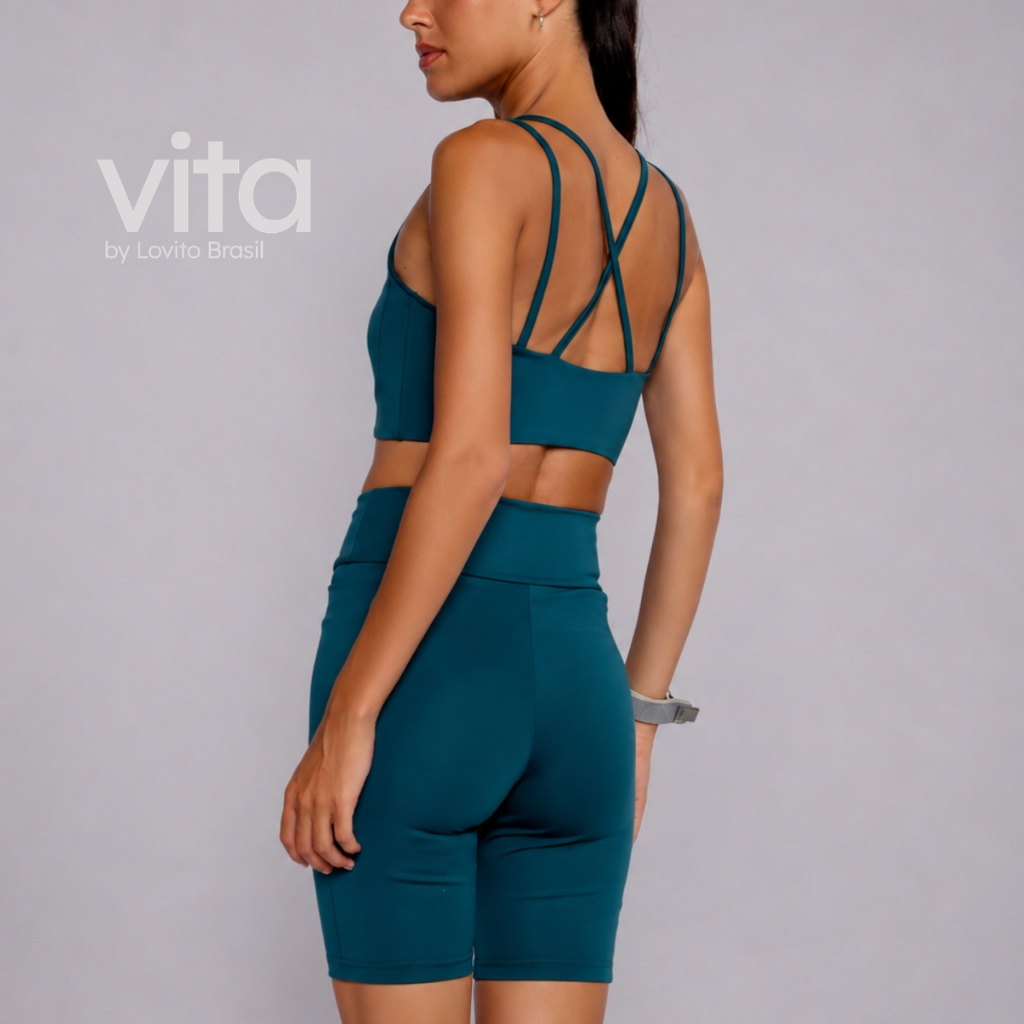 Lovito Top Esportivo Feminino Alça Cruzada Moda Feminina BRSBB1255BRL1285