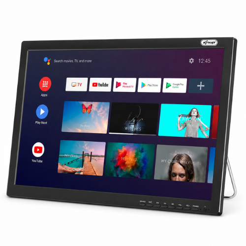 Monitor TV Digital 19" LCD Android TV 14 HDMI USB Recarregável 5000mAh Wi-Fi com Antena e Controle