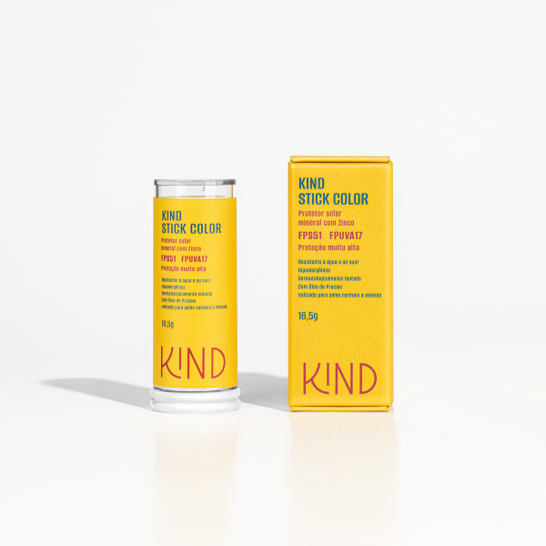 KIND Stick Protetor Solar em Bastão Mineral com Zinco FPS51 FPUVA17 15 cores