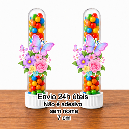 Apliques para Tubetes Jardim encantado Topper Docinhos Jardim encantado Lembrancinhas personalizadas Borboletas