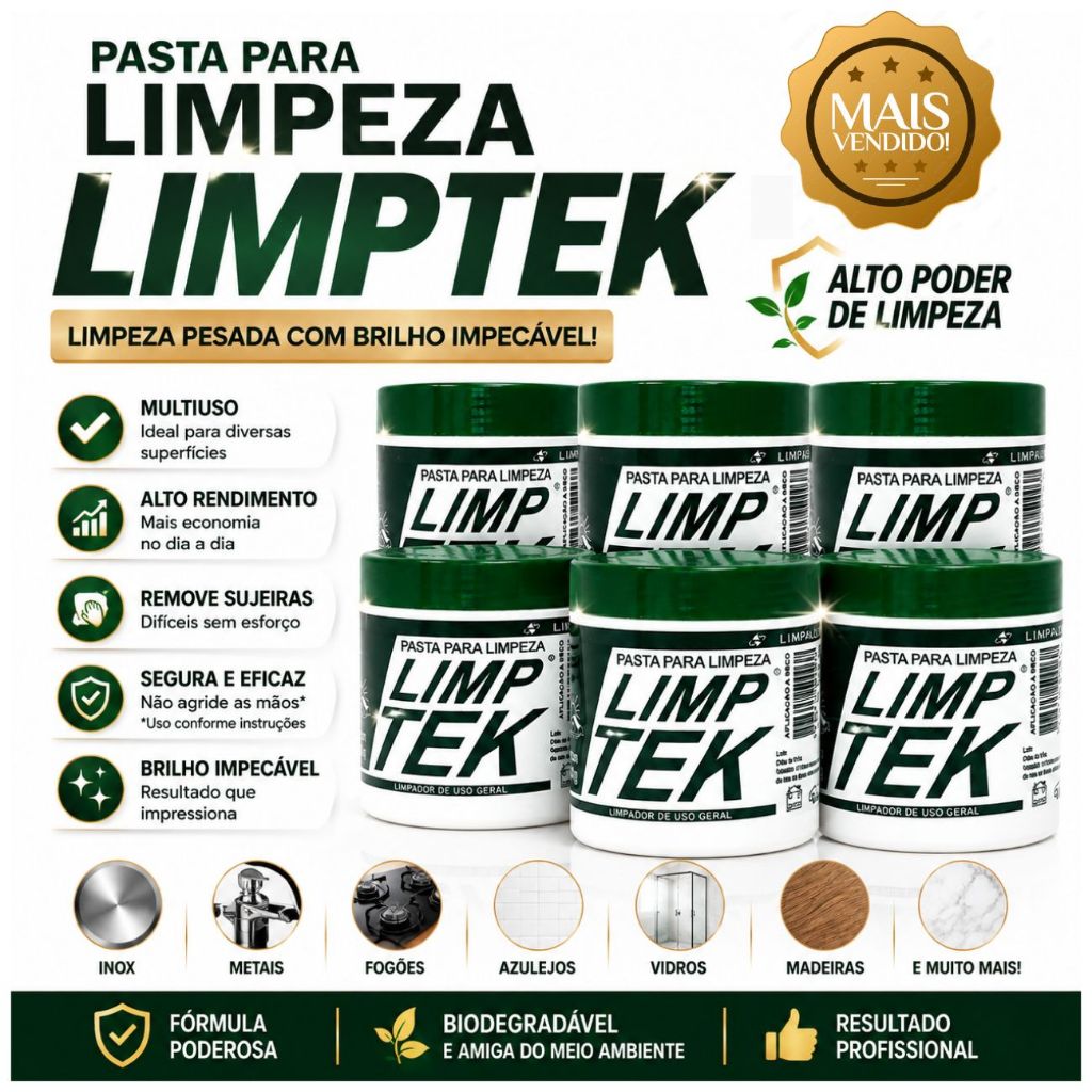 Pasta De Limpeza Pasta Limptek Multiuso Original Profissional Desengraxante Limpa Pesado