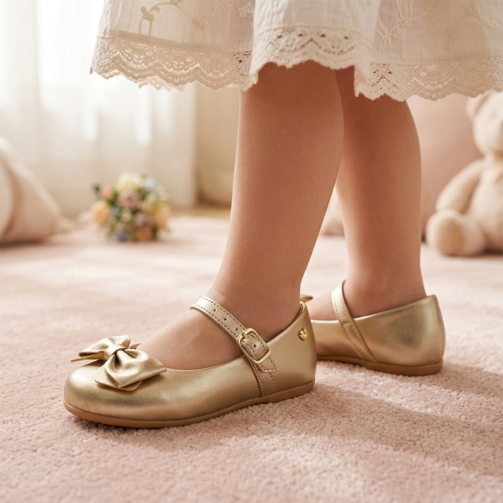 Sapatilha Infantil Menina Feminina Casual Batizado Daminha Festa Boneca Bonequinha Laço