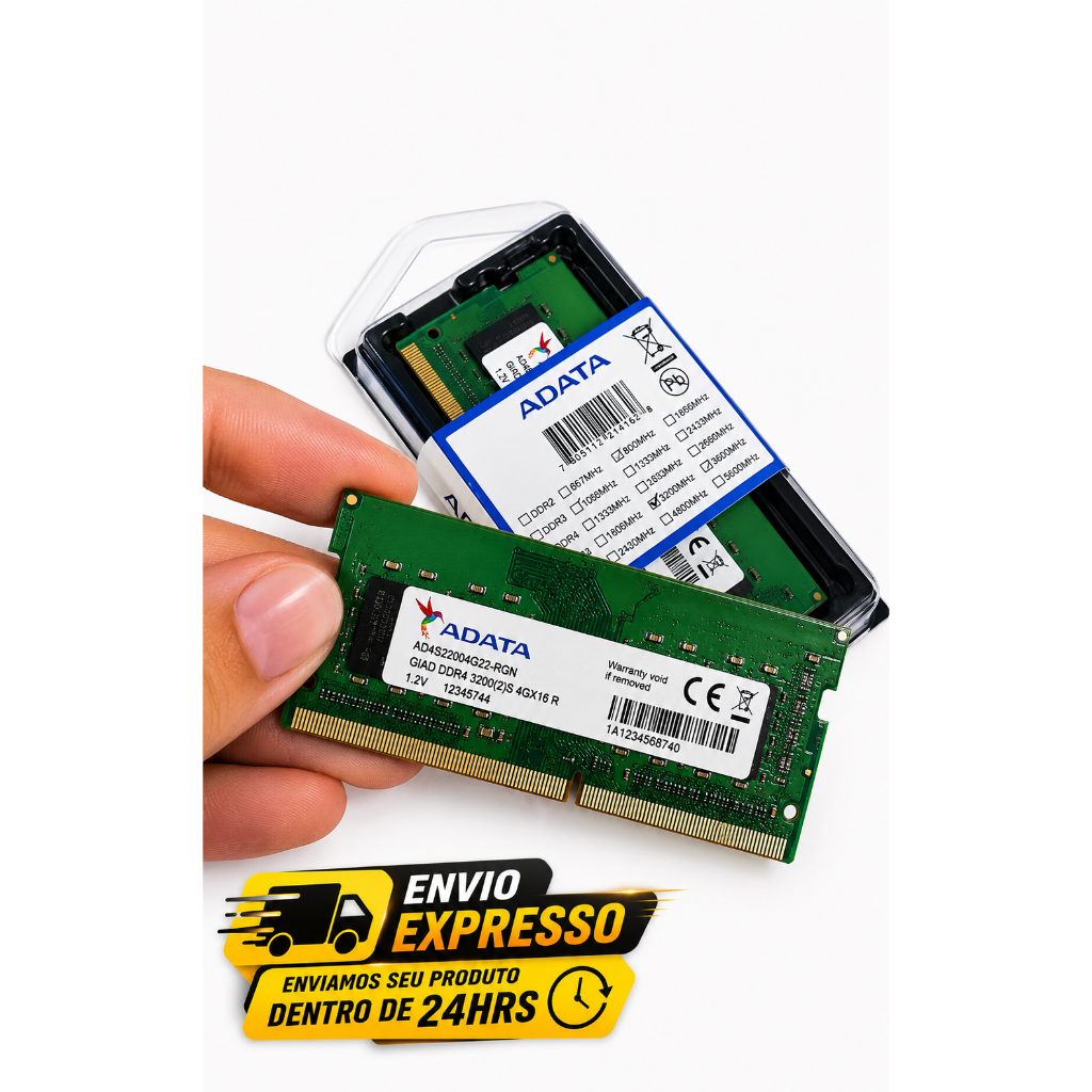 Memória RAM Notebook ADATA 4GB DDR4 3200MHz SO-DIMM Nova Lacrada Original