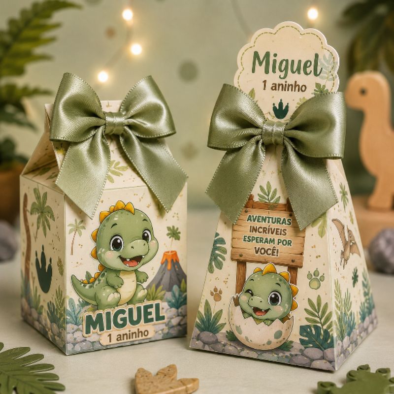 Kit de Caixinhas Dinossauro Personalizados /Lembrancinha de Festa /Aniversário