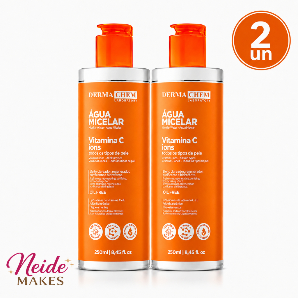 Kit 2 Água Micelar Vitamina C Ions 250ml Dermachem