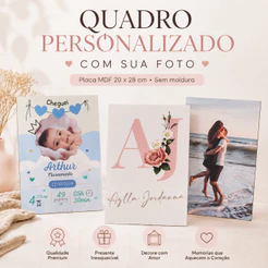 Quadro Personalizado com Foto em MDF 20x28 cm Placa Decorativa de Parede Sem Moldura
