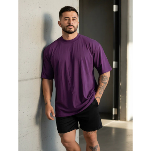 Camisetas Oversized Americana Gola Alta Varias Cores Streetwear Masculino e Feminino, Academia, Fitness, Algodão