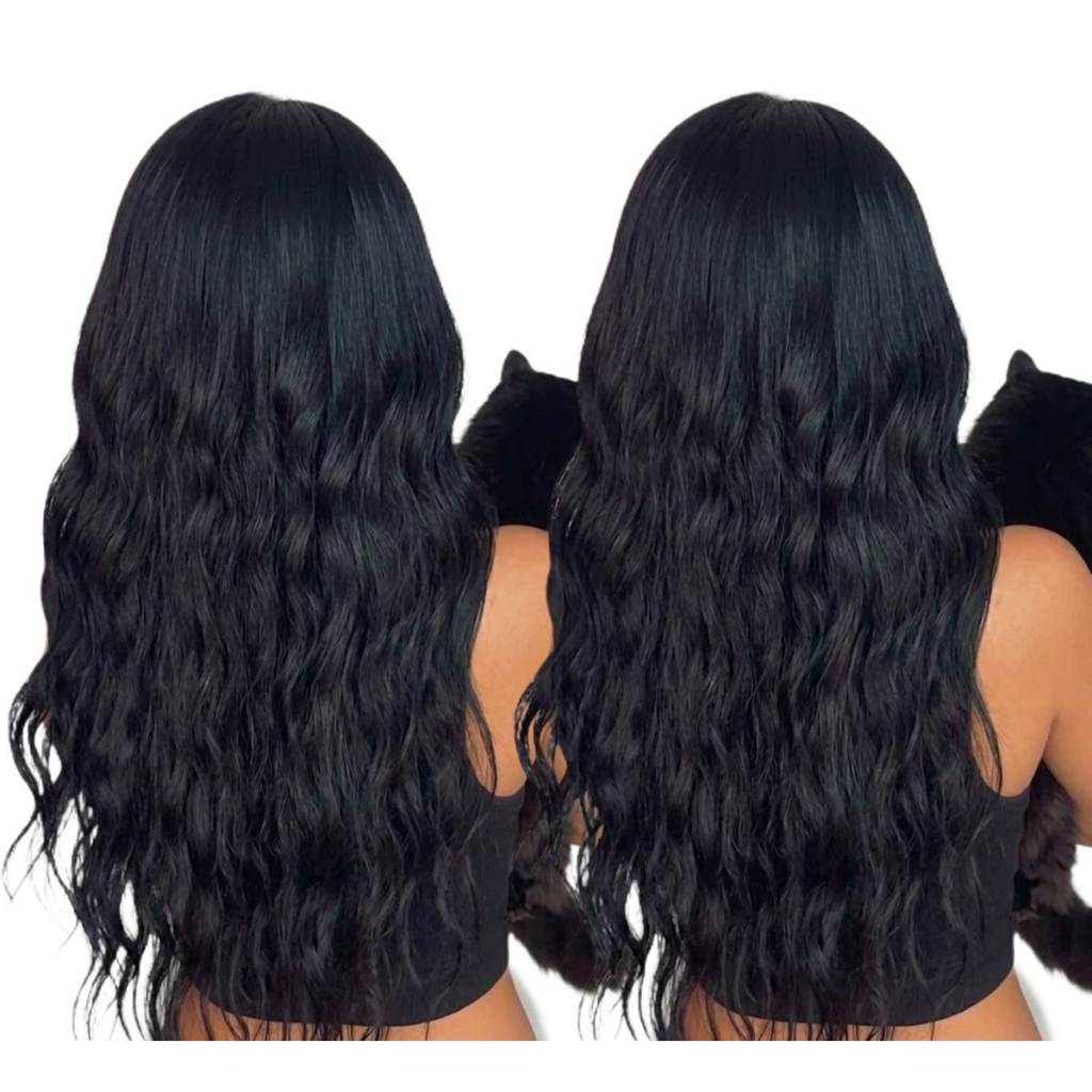 2 Cabelo Orgânico Ondulado Preto 69 cm 149g – Padrão Vietnamita / Asiático