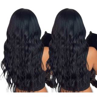 2 Cabelo Orgânico Ondulado Preto 69 cm 149g – Padrão Vietnamita / Asiático