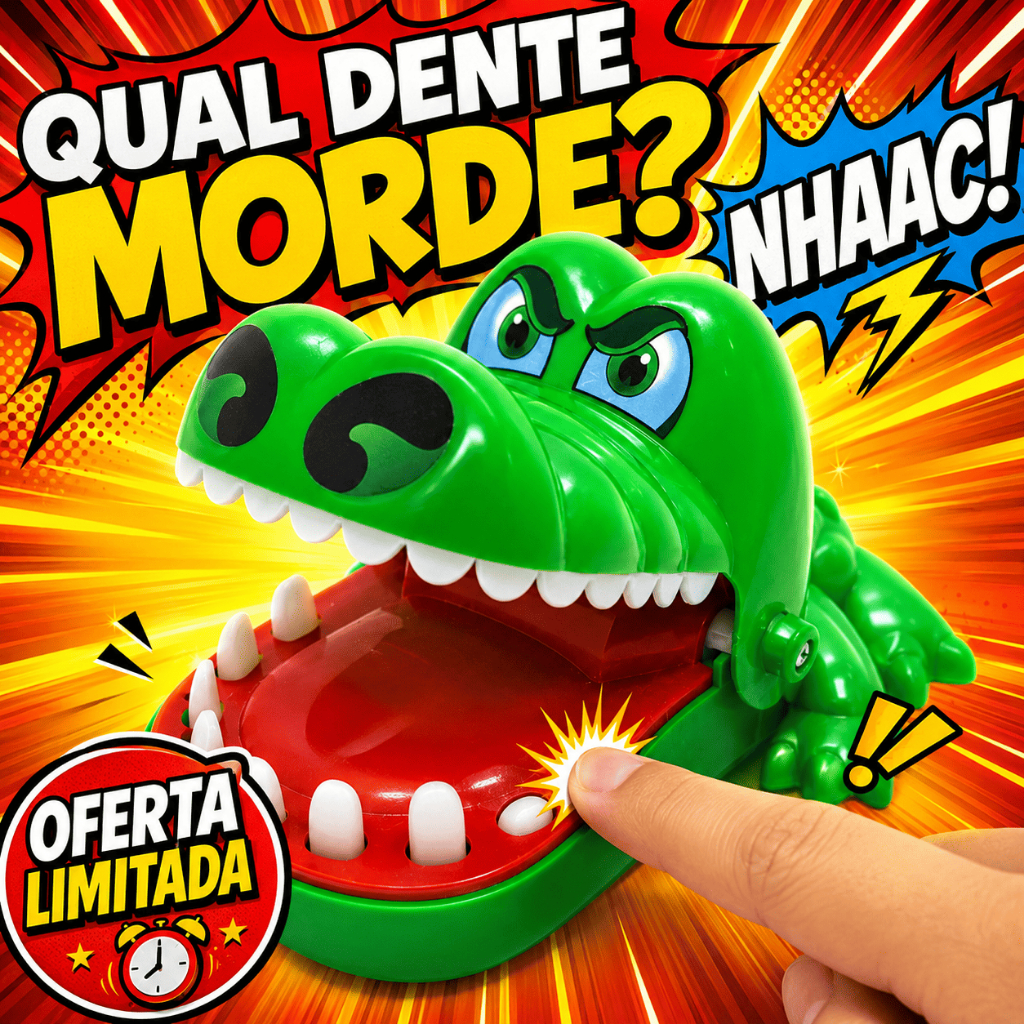 Brinquedo Crocodilo Dentista Morde Dedo Verde Jacaré Jogo de Mesa Aperta o Dente Infantil