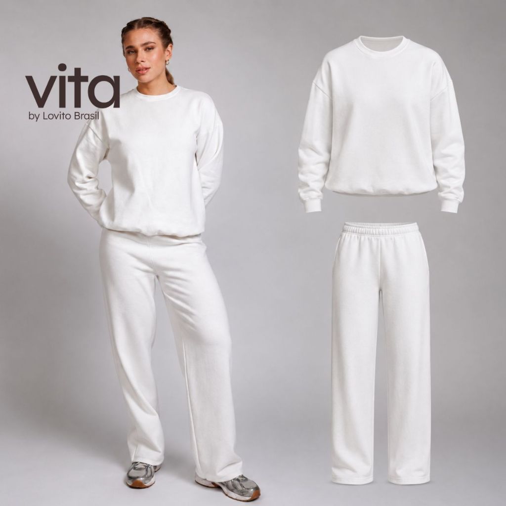 Vita by Lovito Conjunto Moletom Blusa e Calça Esportiva SEB20112041