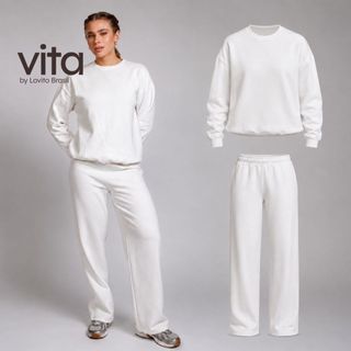 Vita by Lovito Conjunto Moletom Blusa e Calça Esportiva SEB20112041