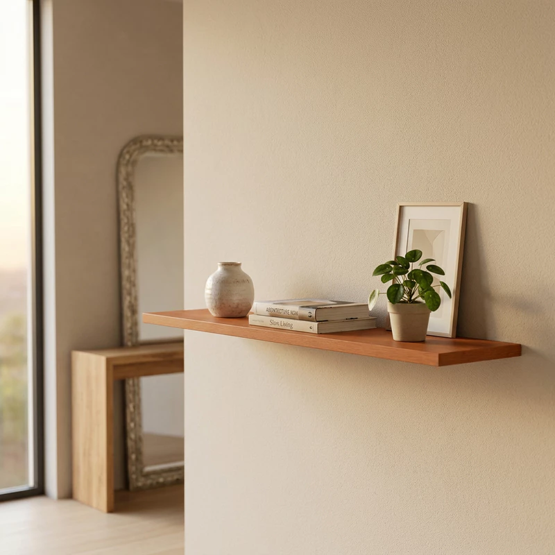 Prateleira de Parede MDF Madeirado Freijó 120x20cm com Suporte Invisível — foto 6