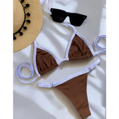 Biquini Fita Calcinha Fio Cortininha Biquíni Fita Marquinha Calcinha Regulável Bikini Sem Bojo