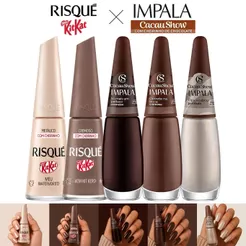 Kit Esmaltes Risqué KitKat + Impala Cacau Show Meu Wafervorito Vem Kit Kero Só Mais Um Pedaço Derrete na Boca Ops Acabou
