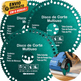 6 Em 1 Disco De Corte Com Diamante Lâmina De Serra Multifuncional 100mm Para Azulejo Cerâmico Metais e PVC