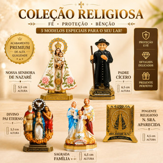 Imagem Religiosa Mini para Carro e Mesa – Enfeite Católico Decorativo