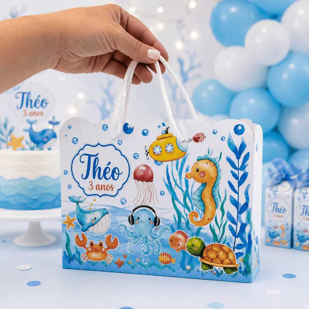 Sacola Personalizada QUALQUER TEMA Festa Infantil | Lembrancinha de Aniversário
