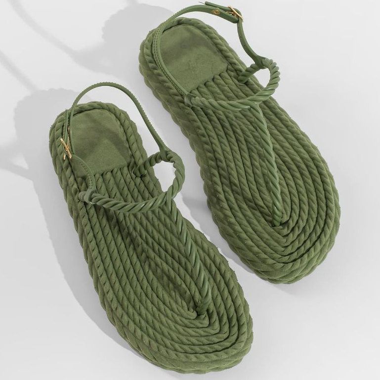 lançamento papete trançado chinelo estilo Nuvem Feminino sandália EVA 3 Tranças Plataforma Ortopédico Macio Confortável