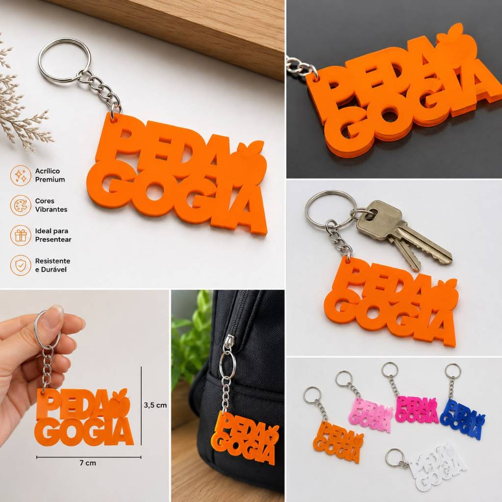 Chaveiro Dia dos Professores Personalizado 3D | Lembrancinha para Professor