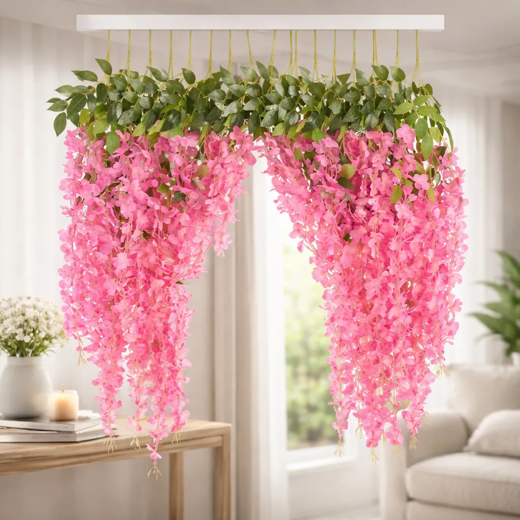 12/24 Peças Ramos De Flores De cerejeiras Artificiais Permanente Grande Pendentes Para Decoração