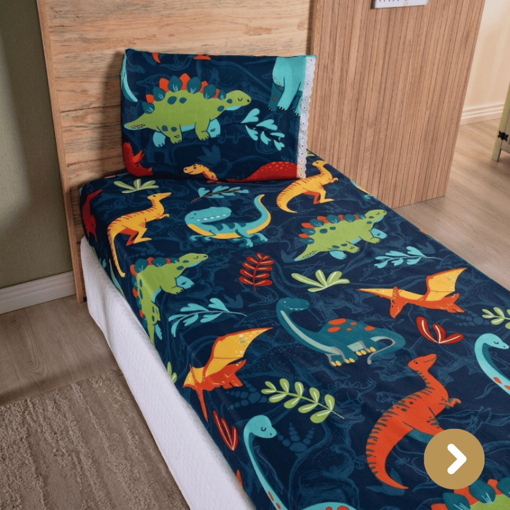 Jogo de Lençol Solteiro 2 Peças Infantil Cama Solteiro Estampado Elástico Toque Macio