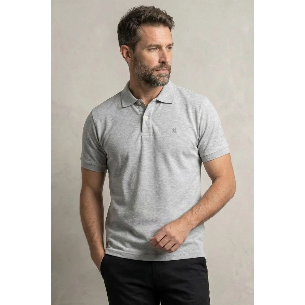 Polo Piquet Masculina Leve Polo Wear Cinza Escuro