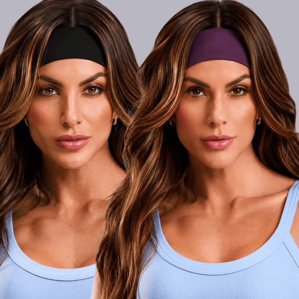 Kit 2 Faixas de Cabelo Feminina Esportiva Antiderrapante Elástica Confortável Academia Corrida Yoga Pilates Treino