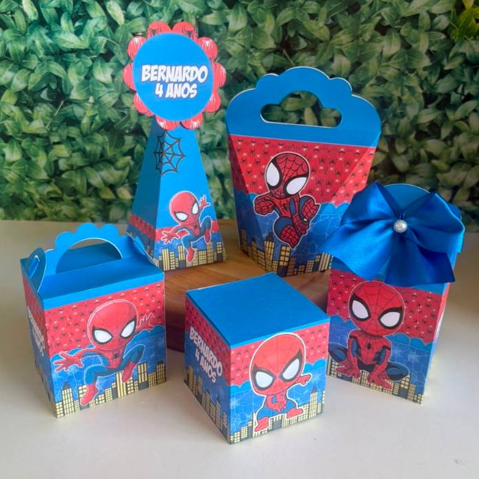 Kit Festa Aniversário Infantil Caixinhas Personalizadas Lembrancinhas HOMEN ARANHA