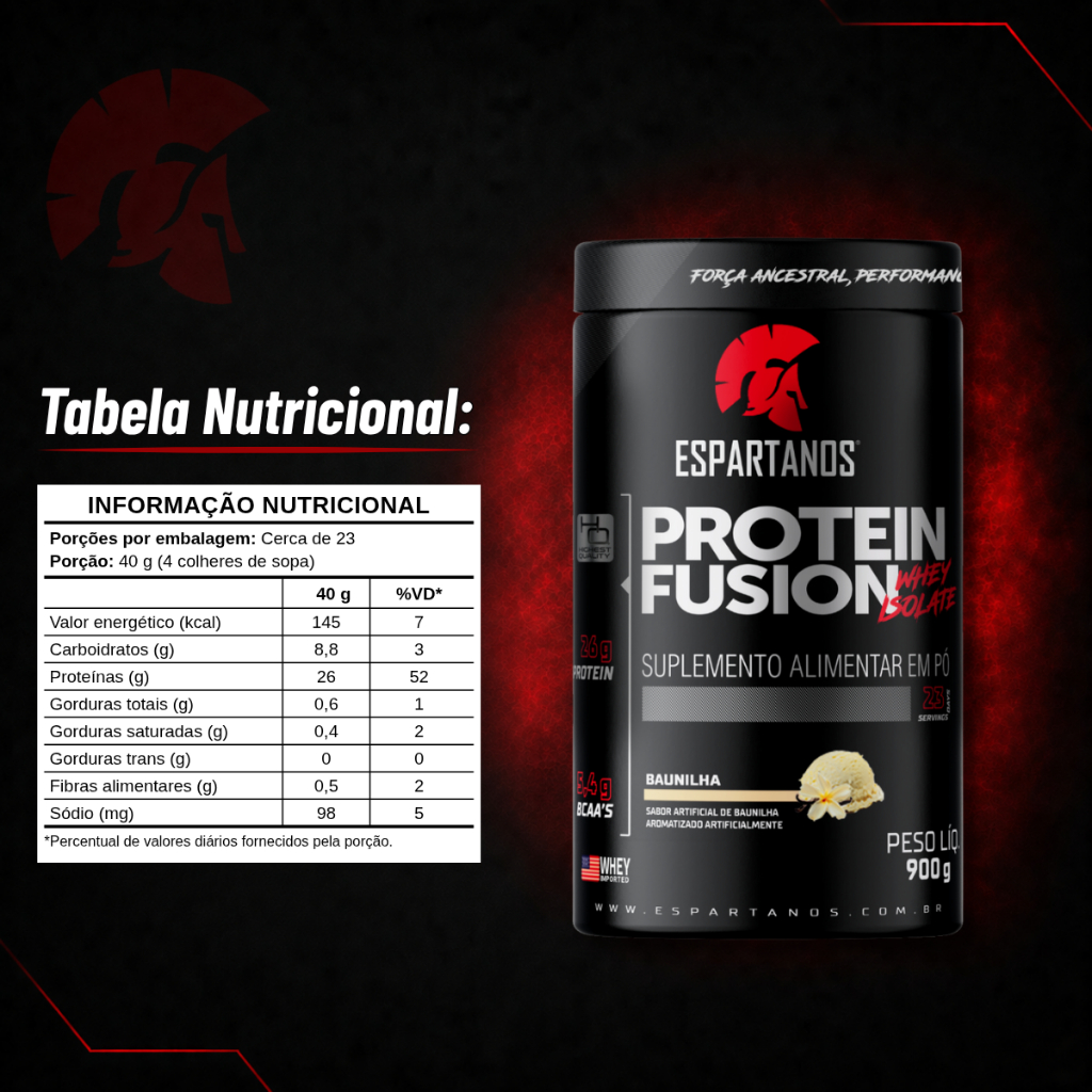 6x Protein Fusion Whey Isolate 900g - Espartanos · foto 2