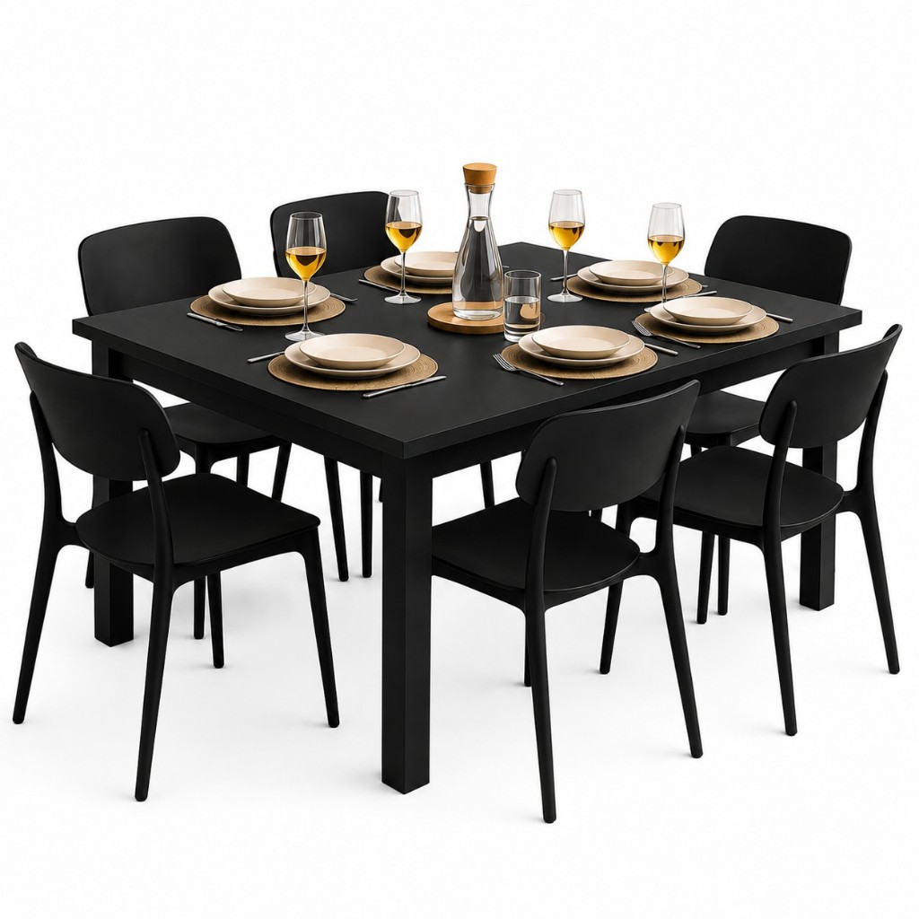 Conjunto de Jantar Mesa Prisma + 6 Cadeiras Modernas Escolha Seu Modelo | Mais Vendido | Sucesso de Vendas · foto 2