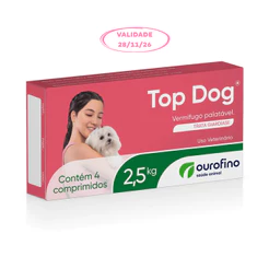 Vermífugo Top Dog 2,5kg c/ 4 Comprimidos Ourofino